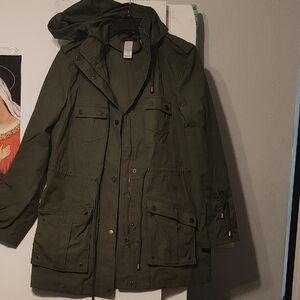 mark. Army Green Field Jacket with Hood